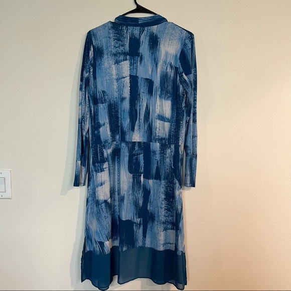 LOGO by Lori Goldstein Rayon 230 Petite Duster w/ Chiffon Hem size XS - Picture 8 of 8